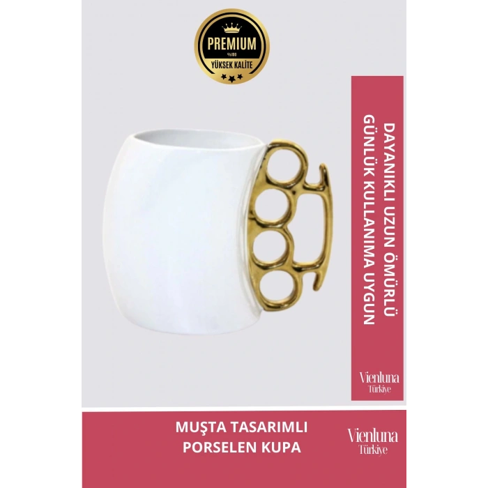 Deluxe Tasarım Dekoratif Estetik Armağan Sevgili Dost Aşk Arkadaş Porselen Beyaz Kupa Bardak