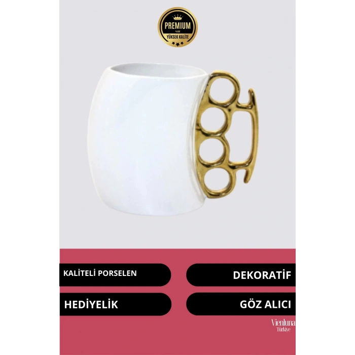 Deluxe Tasarım Dekoratif Estetik Armağan Sevgili Dost Aşk Arkadaş Porselen Beyaz Kupa Bardak