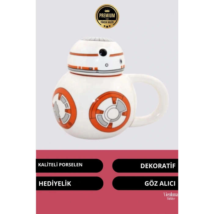 Deluxe Tasarım Dekoratif Estetik Armağan Sevgili Dost Arkadaş Porselen Uzay Star Wars Kupa Bardak