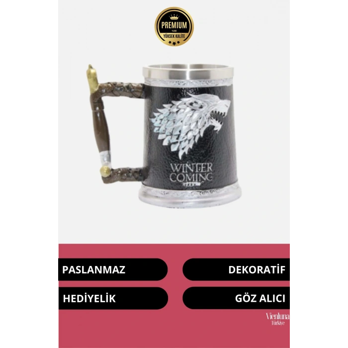 Deluxe Tasarım Dekoratif Estetik Armağan Sevgili Dost Arkadaş Paslanmaz Çelik Got Kupa 14*15 Cm