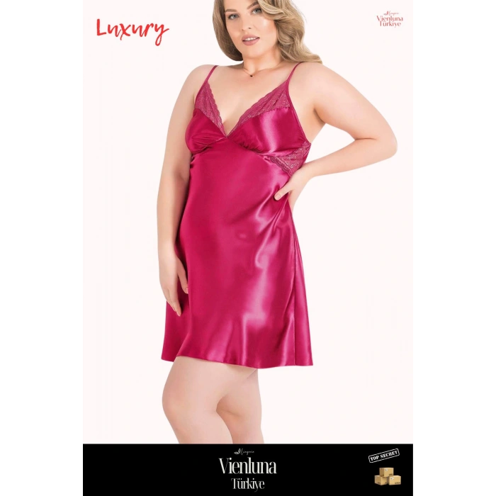 Yeni Sezon Premium Ürün Günlük Şık Lüks Zarif Modern Büyük Beden Çekici Fantezi Saten Gecelik