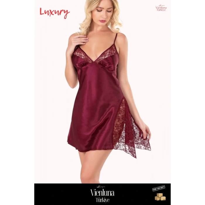 Yeni Sezon Premium Üretim Şık Lüks Zarif Modern Büyük Beden Çekici Seksi Fantezi Kısa Saten Gecelik