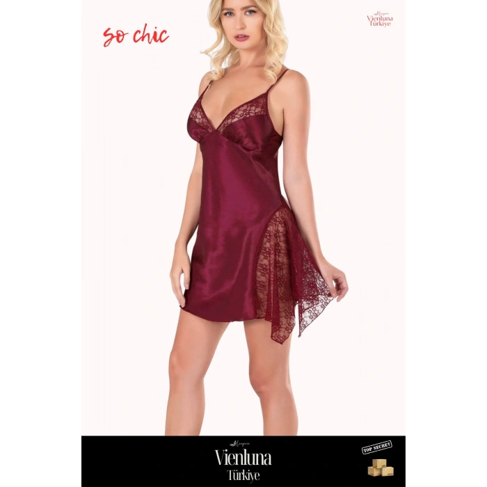 Yeni Sezon Premium Üretim Şık Lüks Zarif Modern Büyük Beden Çekici Seksi Fantezi Kısa Saten Gecelik