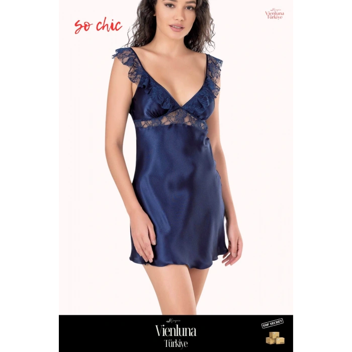 Yeni Sezon Premium Ürün Günlük Şık Lüks Zarif Modern Büyük Beden Çekici Fantezi Kısa Saten Gecelik