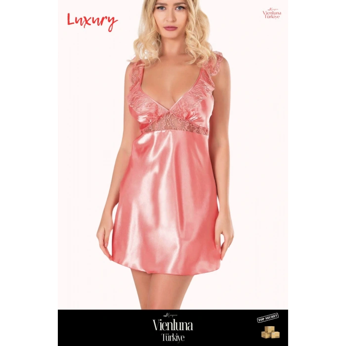 Yeni Sezon Premium Ürün Günlük Şık Lüks Zarif Modern Büyük Beden Çekici Fantezi Kısa Saten Gecelik