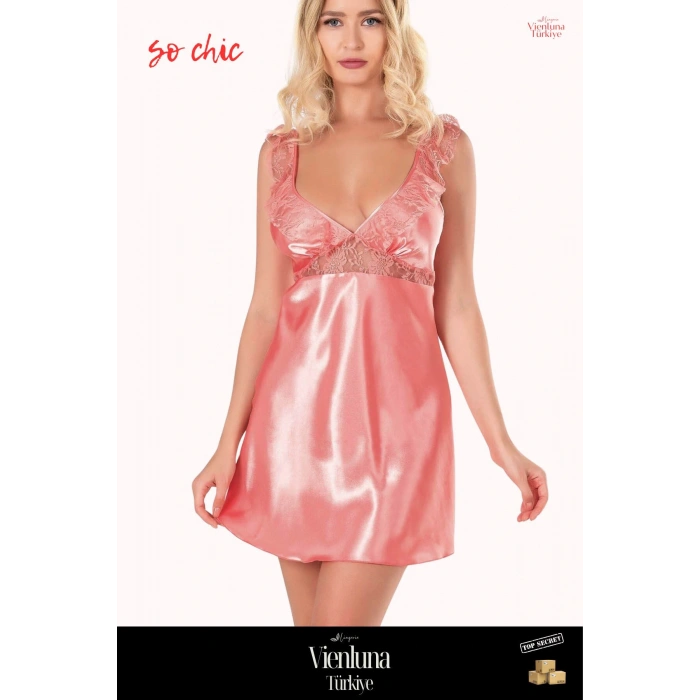 Yeni Sezon Premium Ürün Günlük Şık Lüks Zarif Modern Büyük Beden Çekici Fantezi Kısa Saten Gecelik