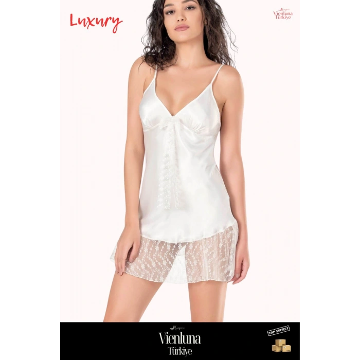 Yeni Sezon Premium Ürün Seksi Şık Lüks Zarif Modern Tarz Erotik Çekici Fantezi Kısa Saten Gecelik