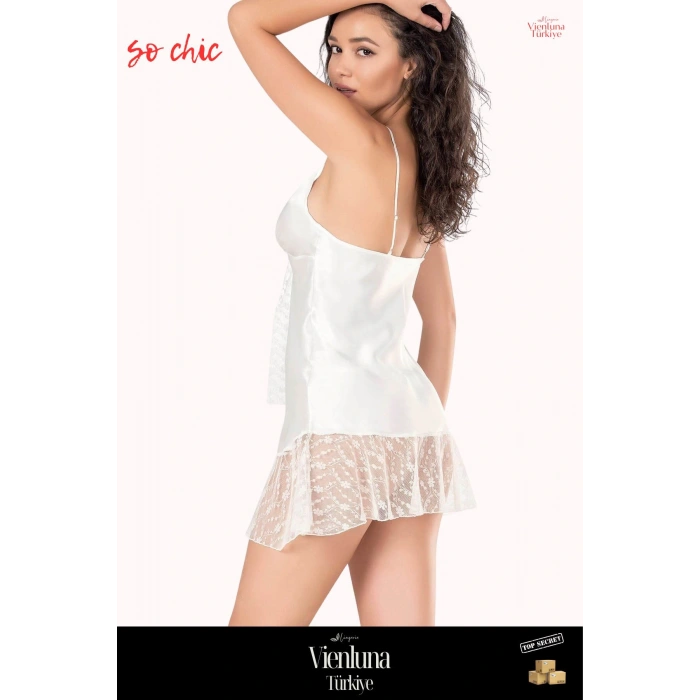 Yeni Sezon Premium Ürün Seksi Şık Lüks Zarif Modern Tarz Erotik Çekici Fantezi Kısa Saten Gecelik