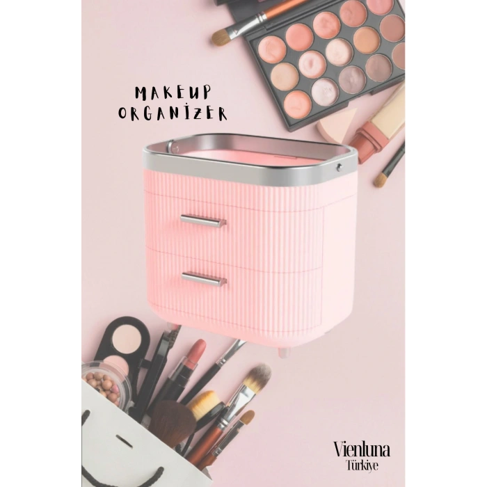 Özel Üretim Makyaj Malzemeleri Organizeri Düzenleyici Saklama Kutusu Pink