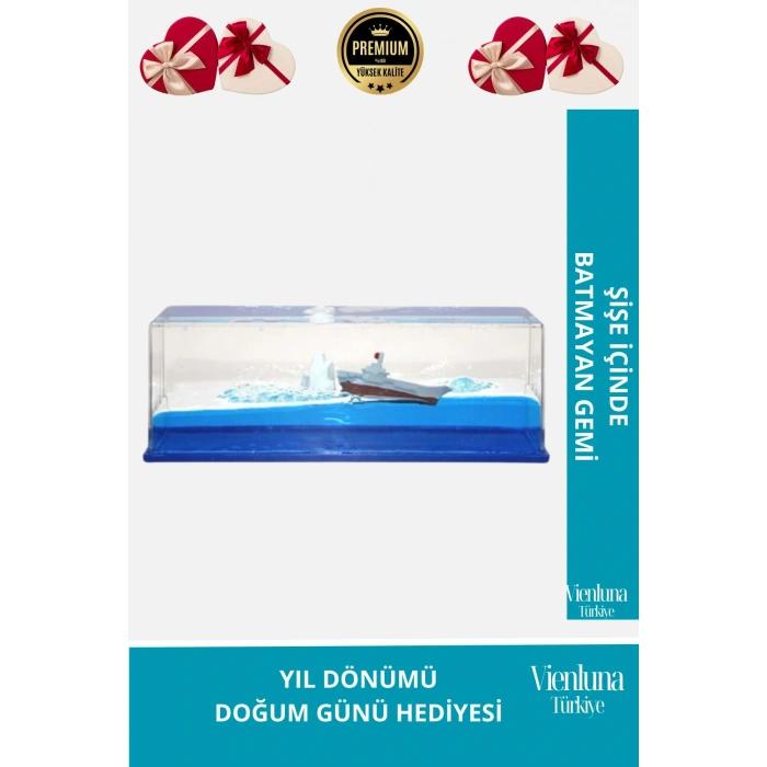 Premium Üretim Batmayan Gemi Yıl Dönümü Aşk Sevgili Doğum Günü Hediye Akvaryum