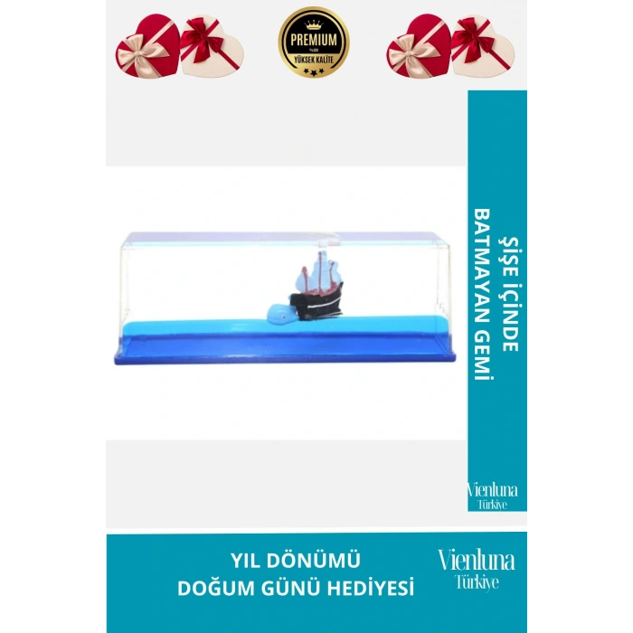 Özel Üretim Batmayan Gemi Yıl Dönümü Aşk Sevgili Doğum Günü Hediye Akvaryum Şişe