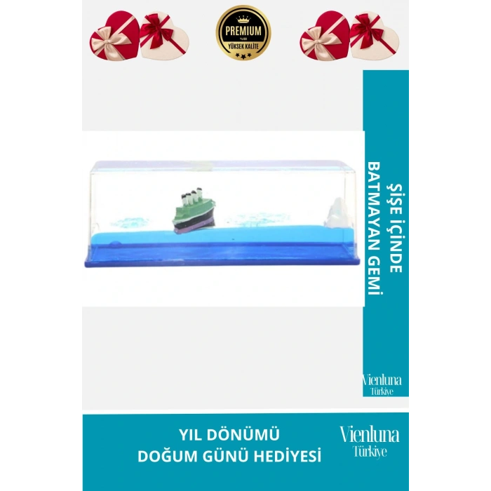 Özel Üretim Batmayan Yeşil Gemi Yıl Dönümü Aşk Sevgili Doğum Günü Hediye Akvaryum