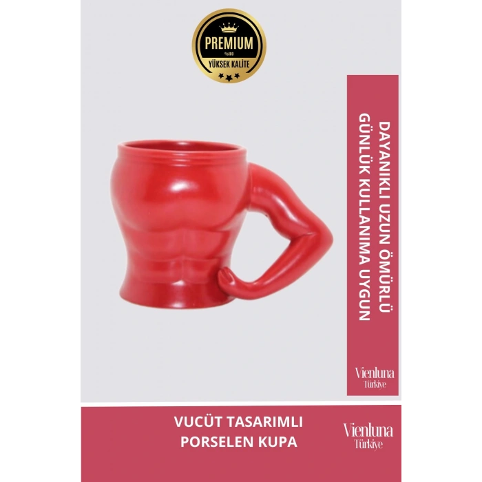 Deluxe Tasarım Dekoratif Estetik Armağan Sevgili Dost Aşk Arkadaş Porselen Vucüt Kupa Bardak