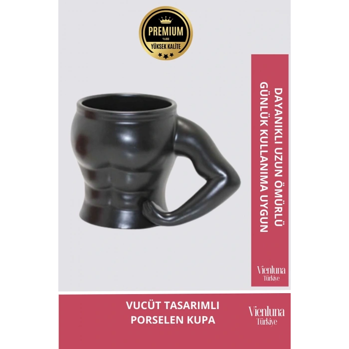 Deluxe Tasarım Dekoratif Estetik Armağan Sevgili Dost Aşk Arkadaş Porselen Vucüt Kupa Bardak