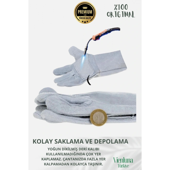 Premium Kalite Yüksek Isı Dayanımlı Kaynak Yangın Waterproof Çok Amaçlı Deri Eldiven