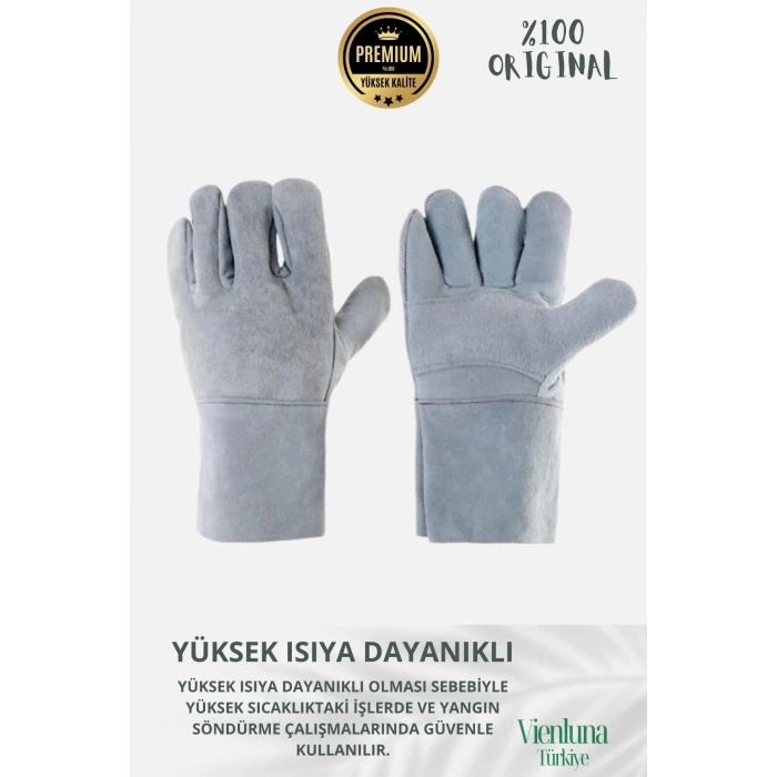Premium Kalite Yüksek Isı Dayanımlı Kaynak Yangın Waterproof Çok Amaçlı Deri Eldiven