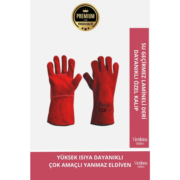 Premium Kalite Yüksek Isı Dayanımlı Kaynak Yangın Waterproof Çok Amaçlı Deri Eldiven
