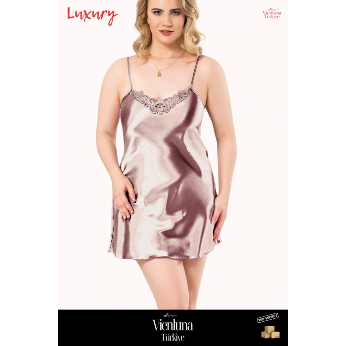 Yeni Sezon Premium Lüks Kadın Fantezi Seksi Şık Erotik Modern Zarif Büyük Beden Kısa Saten Gecelik