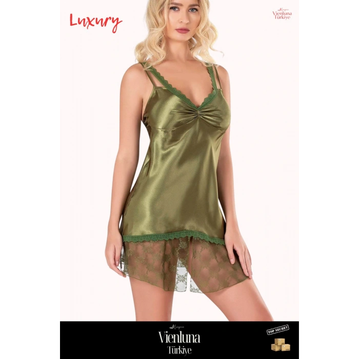 Yeni Sezon Özel Üretim Premium Şık Lüks Zarif Modern Erotik Seksi Çekici Fantezi Kısa Saten Gecelik