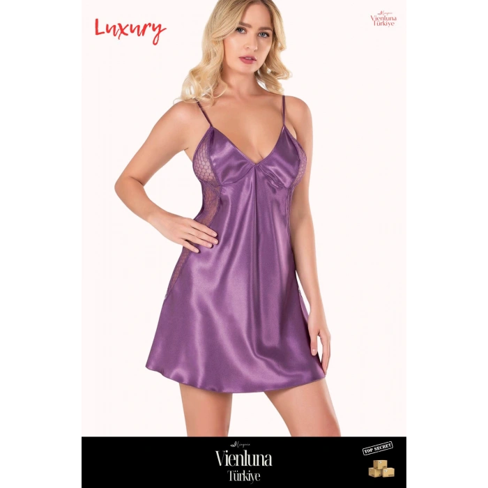 Yeni Sezon Özel Üretim Premium Şık Lüks Zarif Modern Erotik Seksi Çekici Fantezi Kısa Saten Gecelik