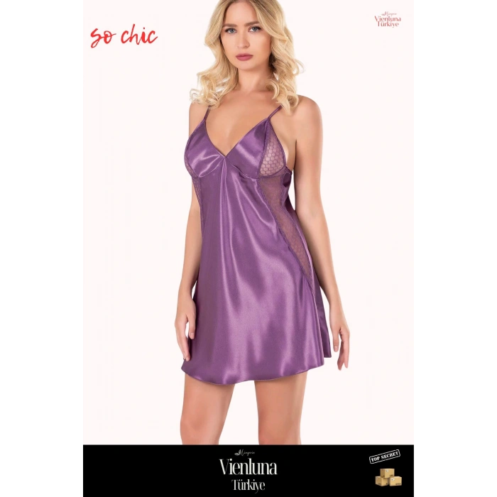 Yeni Sezon Özel Üretim Premium Şık Lüks Zarif Modern Erotik Seksi Çekici Fantezi Kısa Saten Gecelik