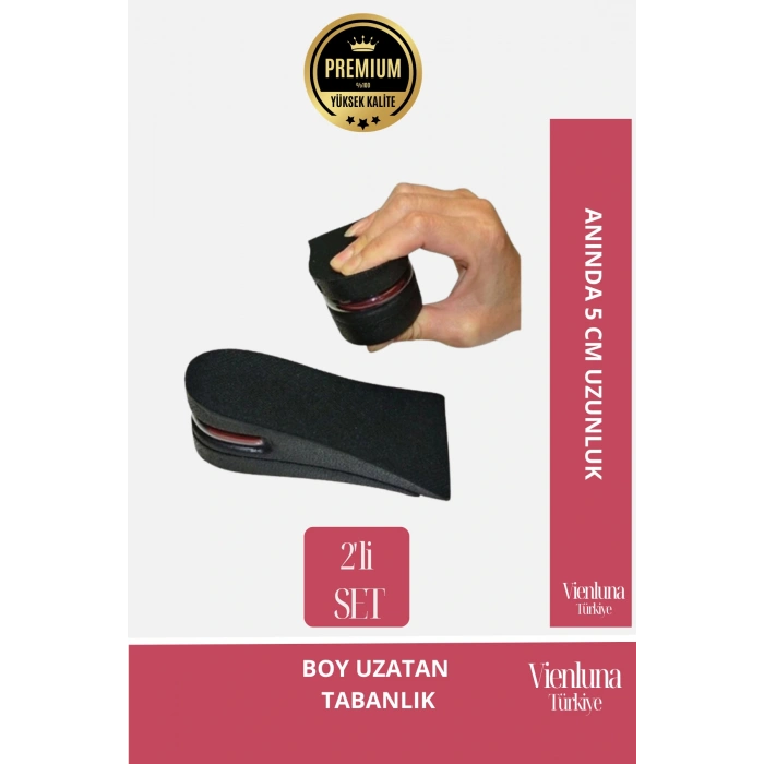 Yüksek Kalite Ayakkabı Gizli Konforlu Hava Yastıklı Gözükmeyen Destekli Boy Uzatan Tabanlık 5 Cm