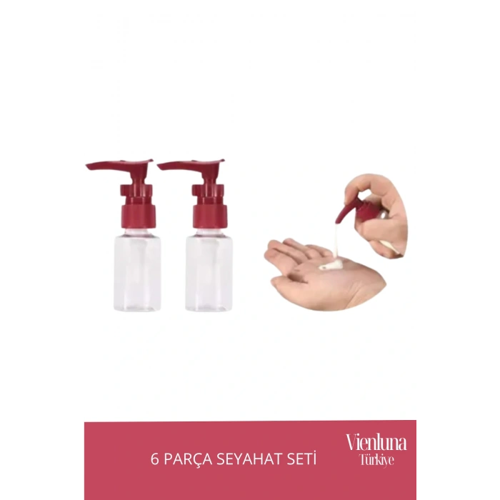 Premium Ürün Özel Çantalı Taşınabilir Tatil Seyahat Plaj Deniz Makyaj Krem Sprey Banyo Seti 6 Parça