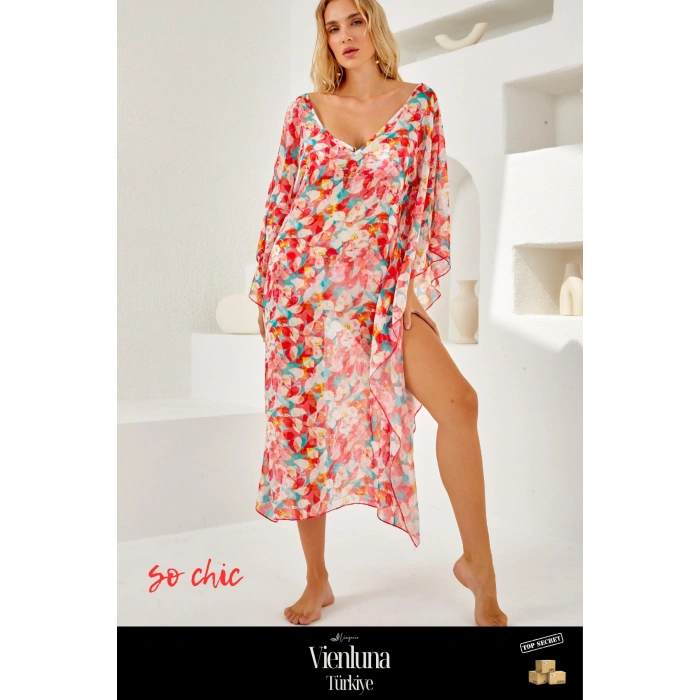 Yeni Sezon Premium Ürün Şık Havalı Modern Rahat Çekici Plaj Giyim V Yaka Uzun Elbise Pareo