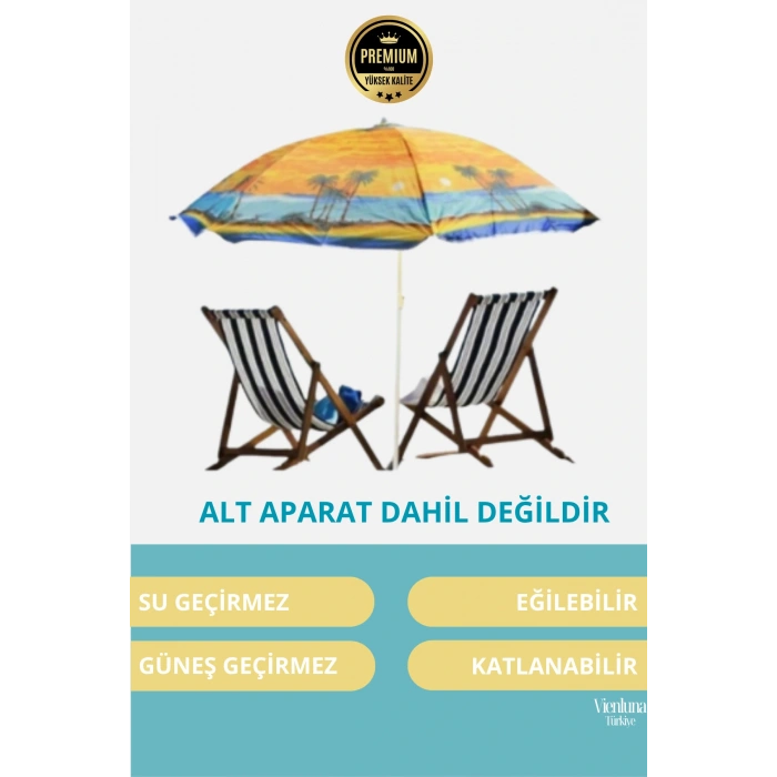 Üstün Kalite Dayanıklı Su Geçirmez 170cm Fiber Tel Ayarlanabilir Taşınabilir Kamp Plaj Şemsiyesi