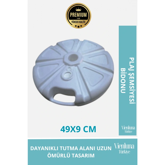 Premium Kalite Dayanıklı Plastik 49x9 cm Kamp Plaj Balık Bahçe Şemsiyesi Ağırlık Bidonu