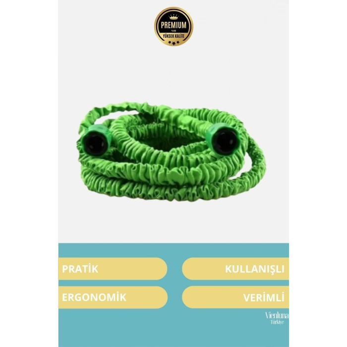 Özel Üretim Dolaşmaz Kırılmaz 7 Kademeli Uzayan Tabancalı 30 Metre Bahçe Sulama Hortumu