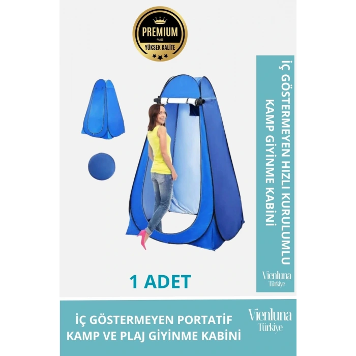 Özel Tasarım Gizlilik Sağlayan Fermuarlı Pencereli Pratik Kamp Soyunma Kabini