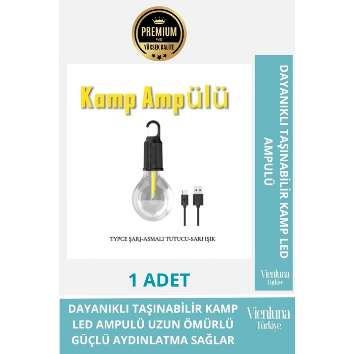 Özel Üretim Şarjlı Kırılmaz Su Geçirmez Kablosuz Taşınabilir 3 Modlu Kamp Aydınlatma LED Ampulü