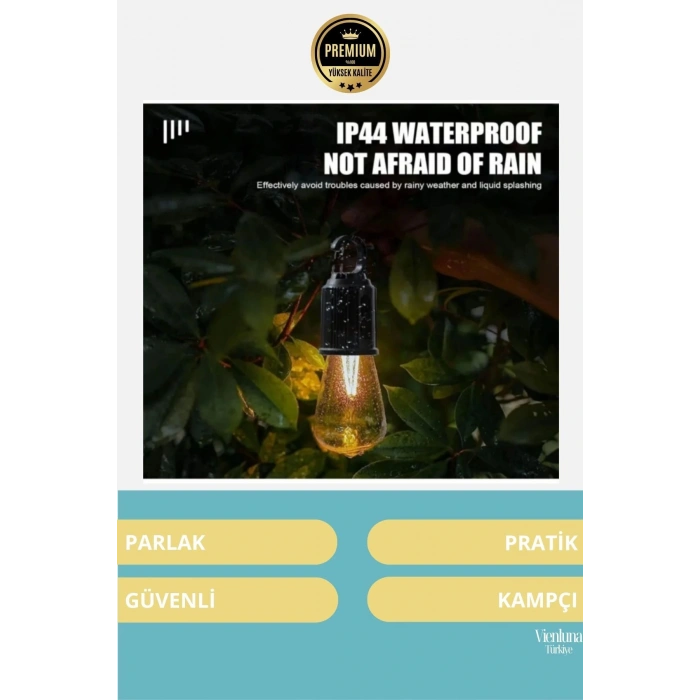 Özel Üretim Şarjlı Kırılmaz Su Geçirmez Kablosuz Taşınabilir 3 Modlu Kamp Aydınlatma LED Ampulü