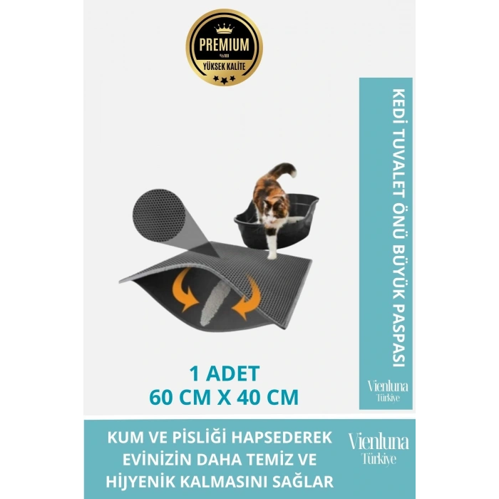 Özel Üretim Kum ve Pislik Hapseden Hijyenik Temizlik Sağlayan Kedi Tuvalet Önü Büyük Paspası