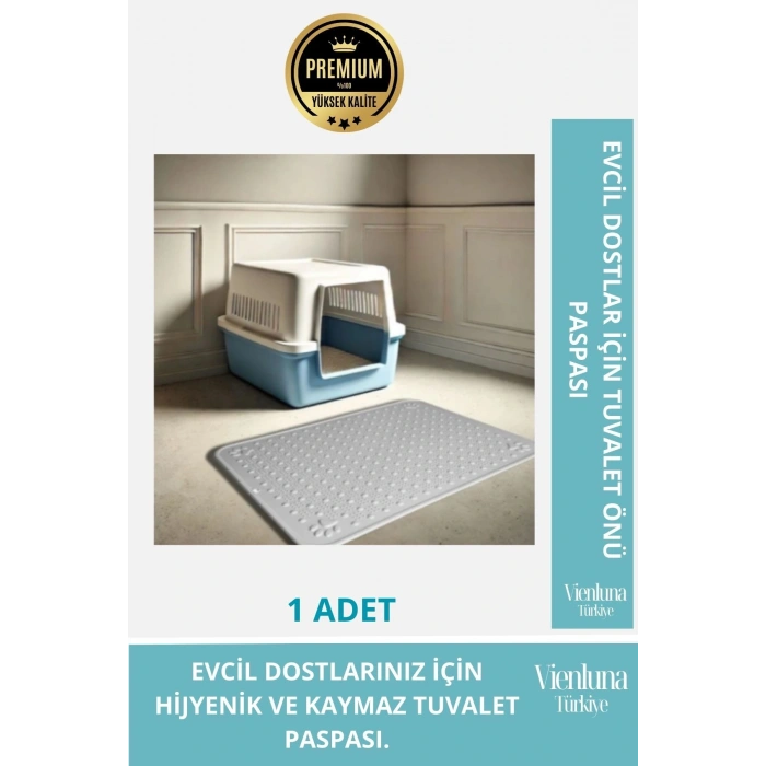 Premium Kaymaz Dayanıklı Yıkanabilir Silinebilir Evcil Hayvan Kum Mama Tuvalet Önü Paspası