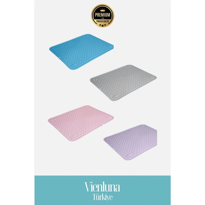 Premium Kaymaz Dayanıklı Yıkanabilir Silinebilir Evcil Hayvan Kum Mama Tuvalet Önü Paspası