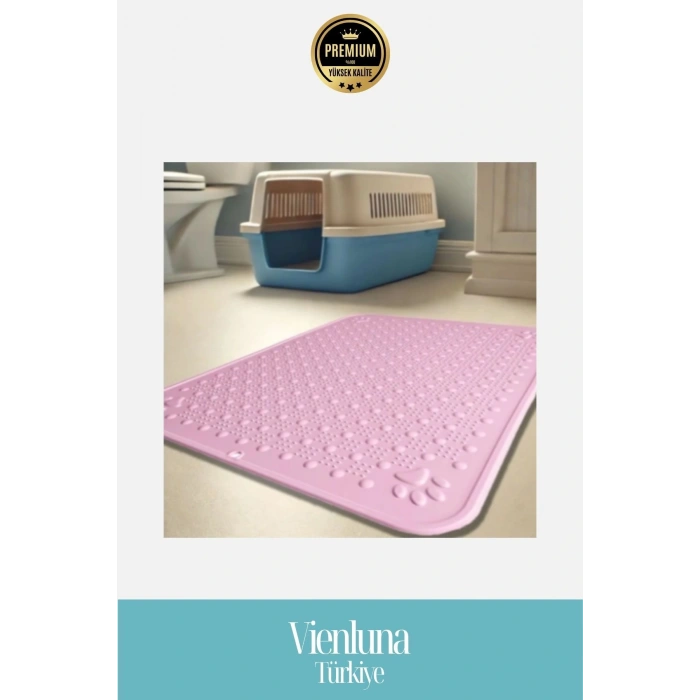 Premium Kaymaz Dayanıklı Yıkanabilir Silinebilir Evcil Hayvan Kum Mama Tuvalet Önü Paspası