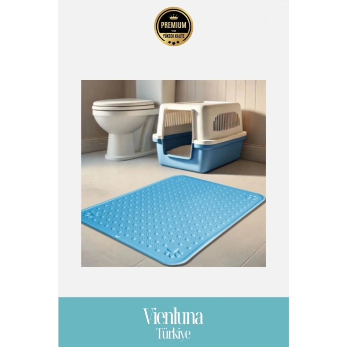 Premium Kaymaz Dayanıklı Yıkanabilir Silinebilir Evcil Hayvan Kum Mama Tuvalet Önü Paspası