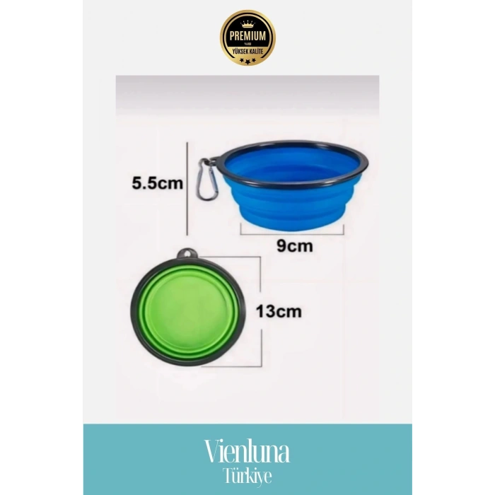 Özel Üretim Taşınabilir Seyahat Tipi Kancalı Silikon Katlanabilir Kedi Köpek Mama Su Kabı