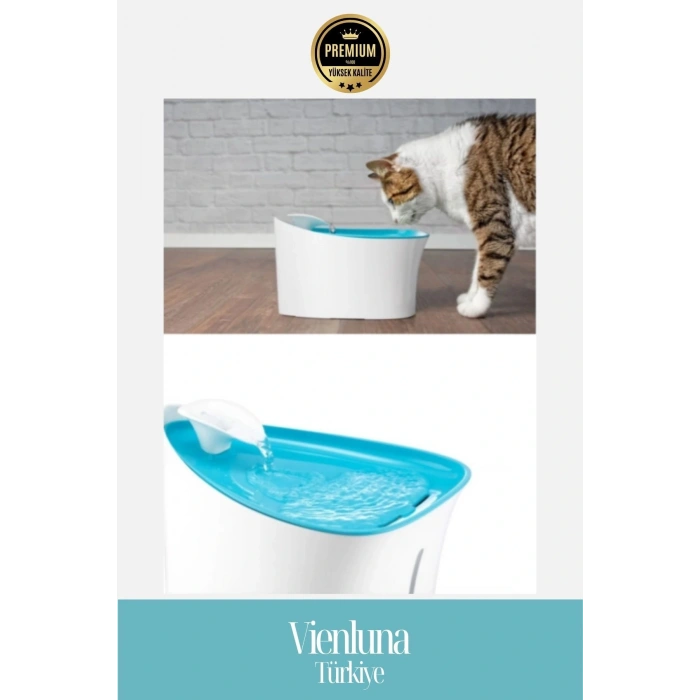Özel Üretim Aktif Karbon Filtreli Sessiz Seviye Sensörlü Otomatik Uyarılı Kedi Köpek Su Kabı