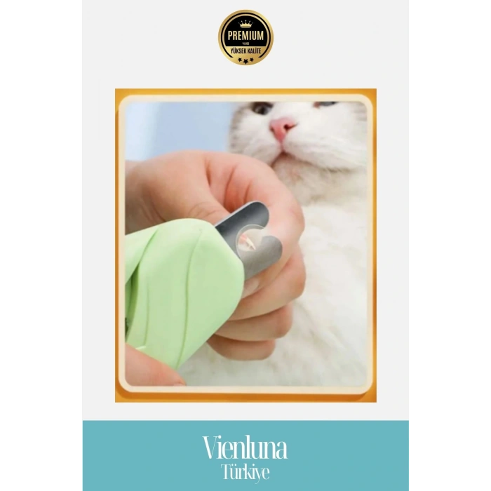 Özel Üretim Led Işıklı Pilli Taşınabilir Tırnak Kesme Makası Kedi Köpek Kuş