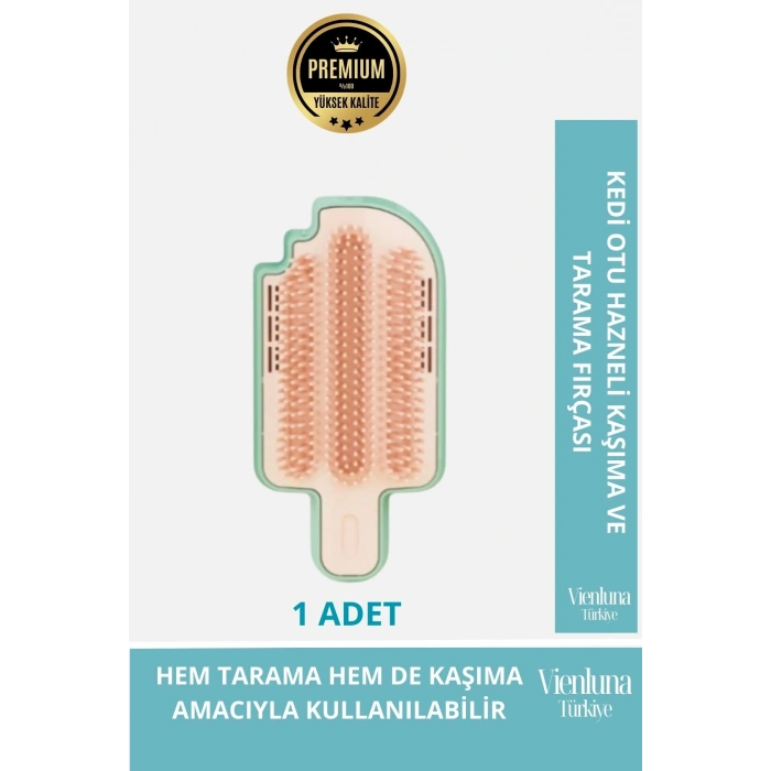 Özel Üretim Kedi Otu Hazneli Tüy Dökülme Azaltıcı Kaşınma ve Tarama Fırçası Aparatı