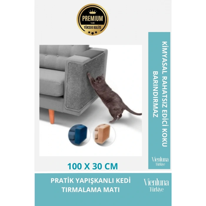 Özel Üretim Pratik Yapışkanlı Kedi Tırmalama Matı Mobilya Koruyucu Dayanıklı 100x30cm