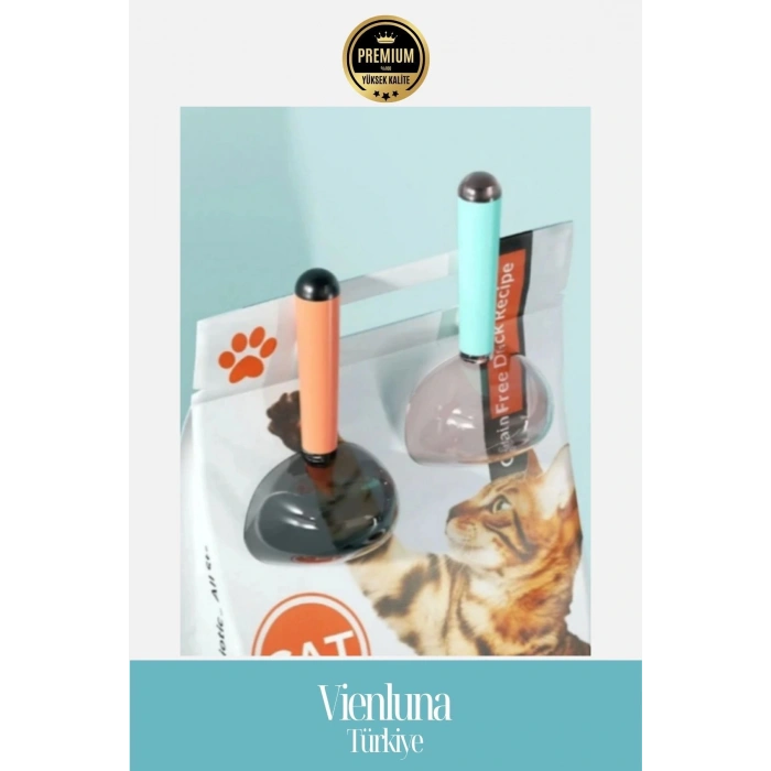 Özel Üretim Klipsli ve Ölçülü Evcil Hayvan Mama Küreği 180ml Dayanıklı Pratik Tasarım