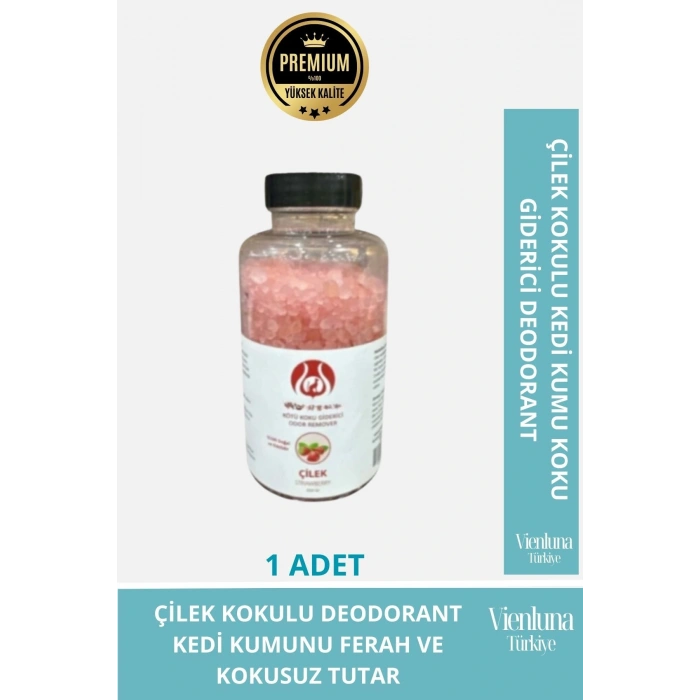 Özel Üretim Kedi Kumu Koku Giderici Çilek Aromalı Deodorant Epsom Tuzu 350 Gr