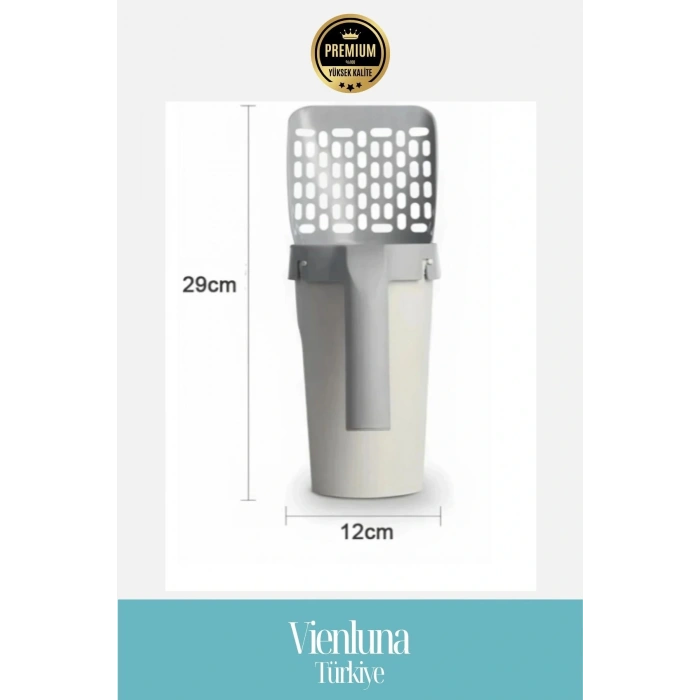 Özel Üretim Poşet Hazneli Pratik Elekli Kedi Kum Temizleme Küreği Kaka Poşeti Hediyeli