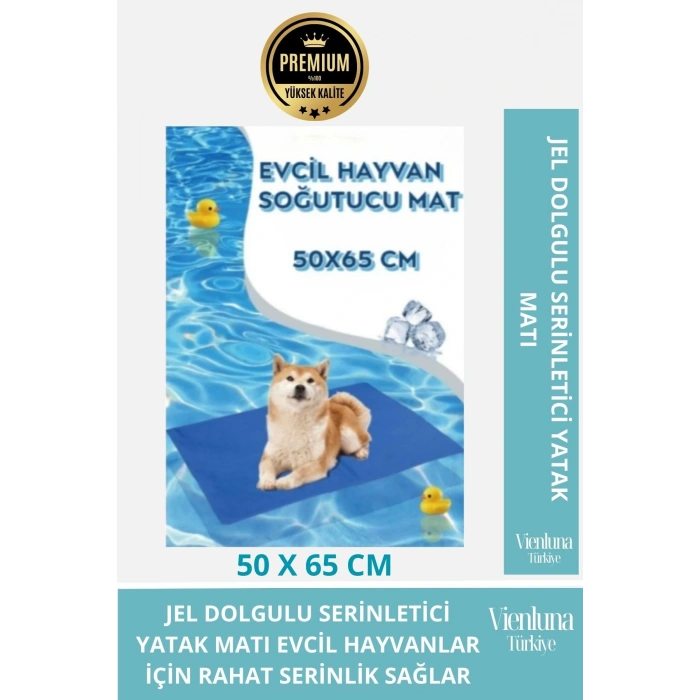 ÖZEL ÜRETİM JEL DOLGULU SERİNLETİCİ SUYA DAYANIKLI EVCİL HAYVAN YATAK MATI 50X65 CM