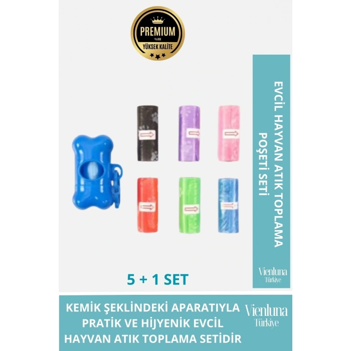 Özel Üretim Kemik Şekilli Taşınabilir Köpek Dışkı Poşeti Seti Pratik Taşıma Aparatı