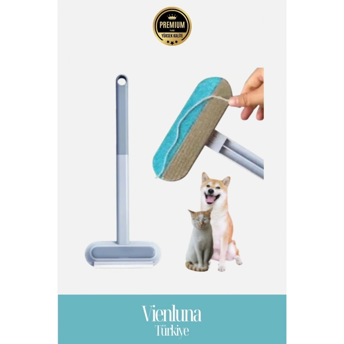 Özel Üretim Ergonomik Uzun Saplı Çift Taraflı Evcil Hayvan Tüy Temizleme Fırçası